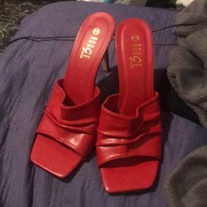 Shoes new,used in red royal blue and silver in sizes 11,10W Rouge,Fioni,Brash